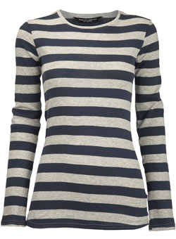 Dorothy Perkins Navy and grey stripe top