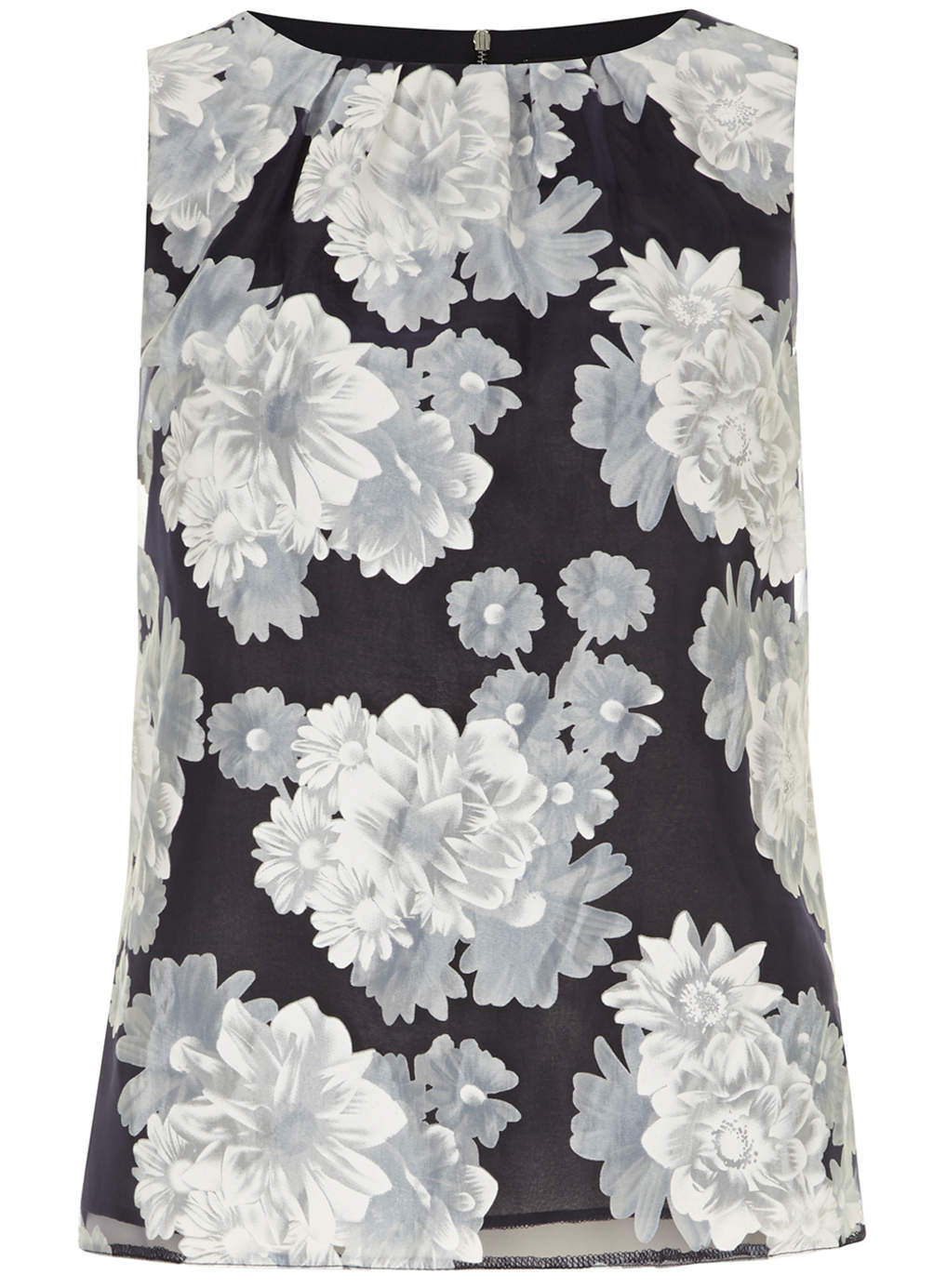 Dorothy Perkins Navy floral Burnout Shell Top 05436123