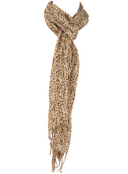 Neutral mini leopard scarf