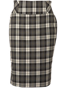 Dorothy Perkins Ochre/black frill pencil skirt