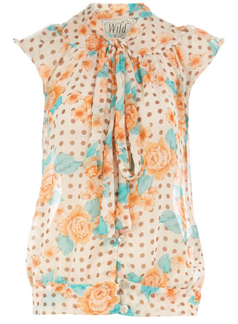 Dorothy Perkins Orange floral dot blouse DP88000011
