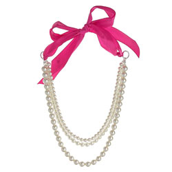 Pearl and Ribbon Necklace