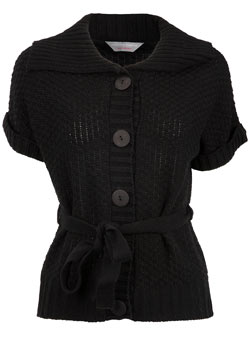 Dorothy Perkins Petite Black chunky collar cardigan