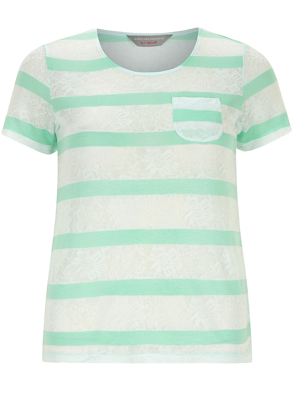 Petite Lace Stripe T-Shirt 79233602
