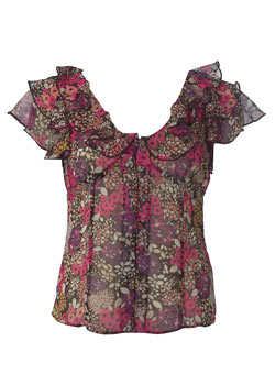 Dorothy Perkins Petite pink garden print shirt