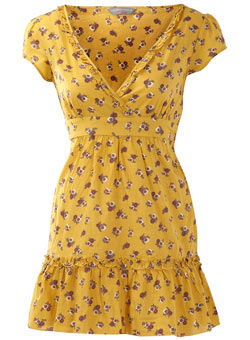 Dorothy Perkins Petite yellow ditsy tunic
