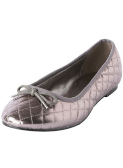 Dorothy Perkins Pewter quilted ballet pump