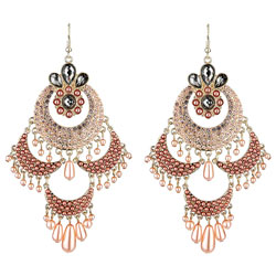 Pink bead drop earrings
