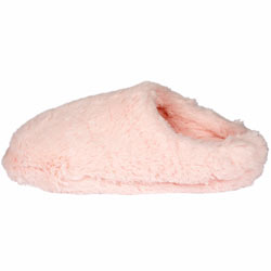 Pink bunny fur mule slippers
