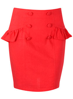 Dorothy Perkins Pink button linen skirt