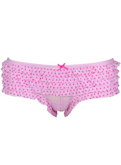 Pink heart ruffle shorts