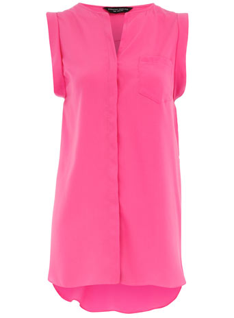 Dorothy Perkins Pink long-line pocket blouse DP05233514