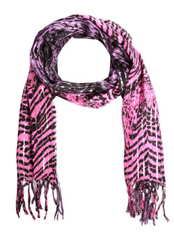 Pink mixed animal scarf