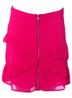 Dorothy Perkins Pink zip ruffle skirt