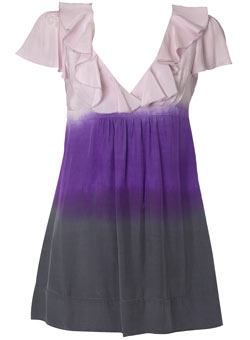 Dorothy Perkins Purple dip dye ruffle tunic
