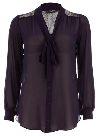 Purple lace shoulder blouse DP05313723