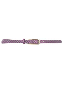 Purple quilted skinny belt