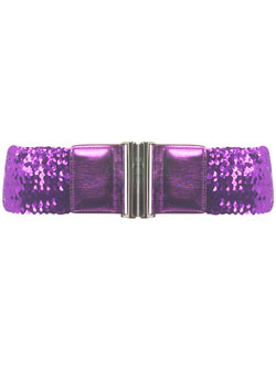 Purple sequin elastic belt