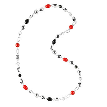 Dorothy Perkins Red and black rope necklace