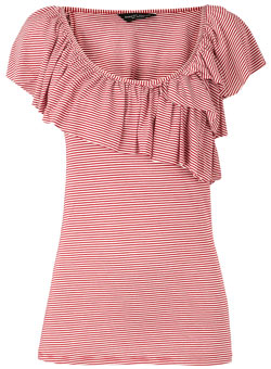 Dorothy Perkins Red and white ruffle top