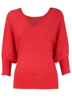 Red batwing jumper