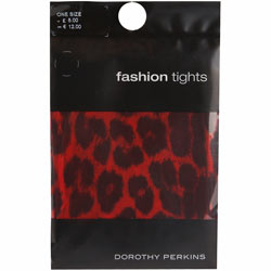 Dorothy Perkins Red leopard print tights