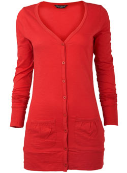 Dorothy Perkins Red long line jersey cardigan
