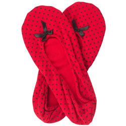 Red spot ballerina slippers