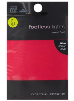 Red stirrup footless tights