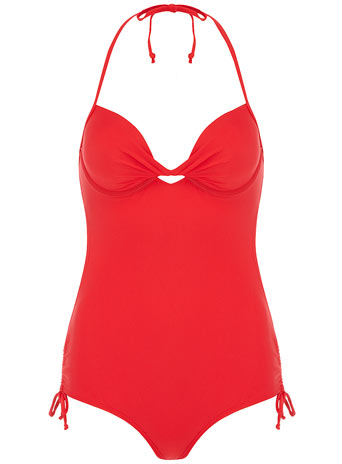 Red twist front swimsuit DP06938026