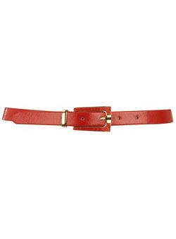 Red vintage square buckle belt