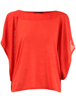 Dorothy Perkins Red voile panel top