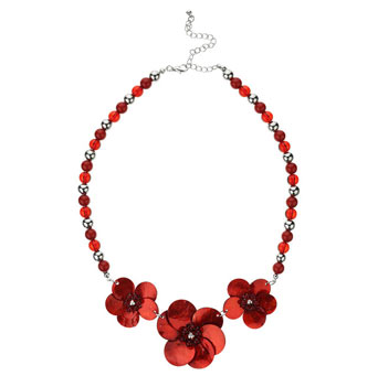 Shell flower collar necklace