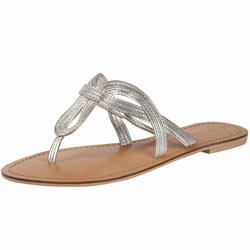 Dorothy Perkins Silver leather stitch sandals