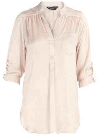 Dorothy Perkins Stone cupro placket blouse DP05216682