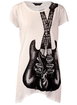 Dorothy Perkins Tall white guitar jersey top