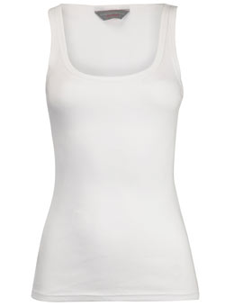 Dorothy Perkins Tall white rib scoop vest