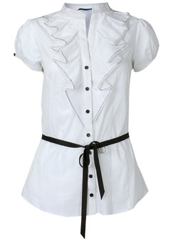 Dorothy Perkins Tall white ruffle shirt