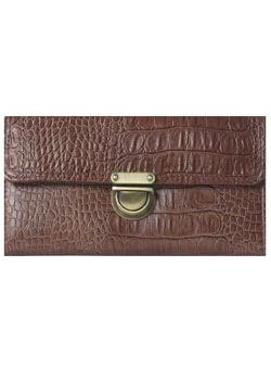 Dorothy Perkins Tan croc smart purse