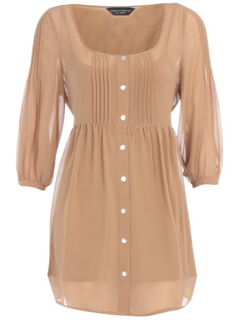 Dorothy Perkins Taupe georgette button blouse DP05203184