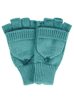 Turquoise fingerless gloves