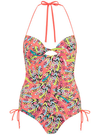 Dorothy Perkins Twist front feather swimsuit DP06935174