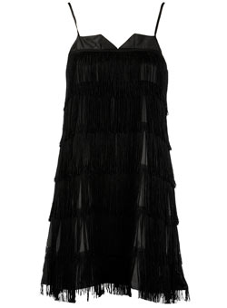 Vila black fringe dress