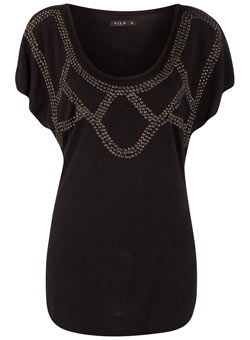 Dorothy Perkins Vila black stud t-shirt