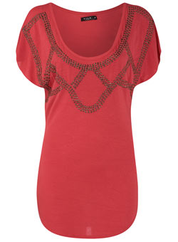 Dorothy Perkins Vila pink stud t-shirt