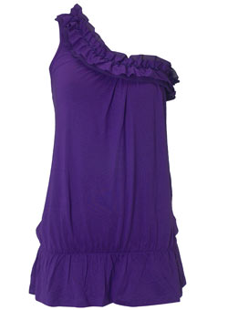 Dorothy Perkins Violet ruffle one shoulder top