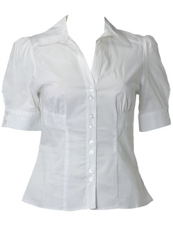 Dorothy Perkins White 3/4 sleeve shirt