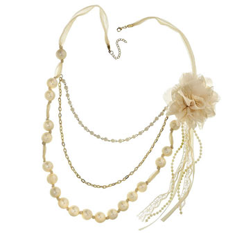 White corsage necklace