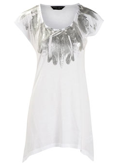 Dorothy Perkins White feather neck top