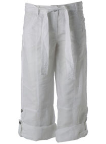 Dorothy Perkins White linen combat trousers